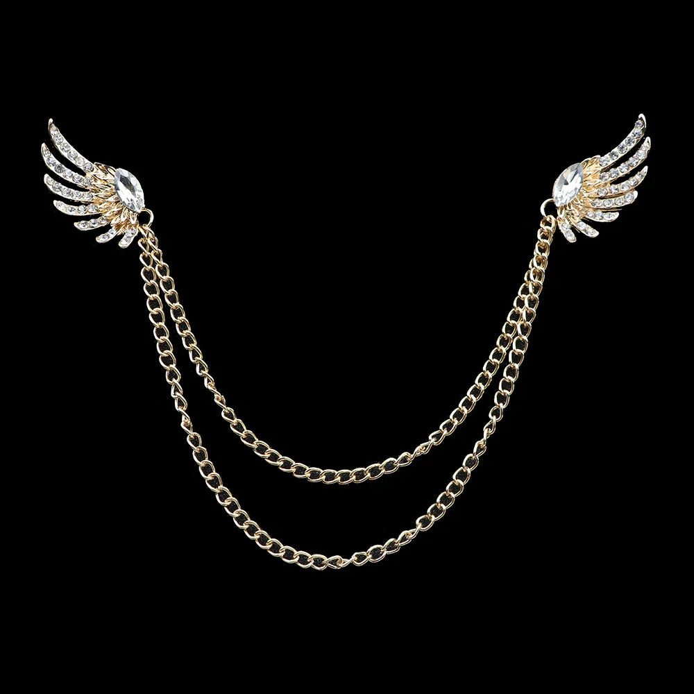 Fashion Gentleman Tassel Brooch – Men’s Suit & Shirt Lapel Pin with Chain, Pearl & Star for Wedding or Party