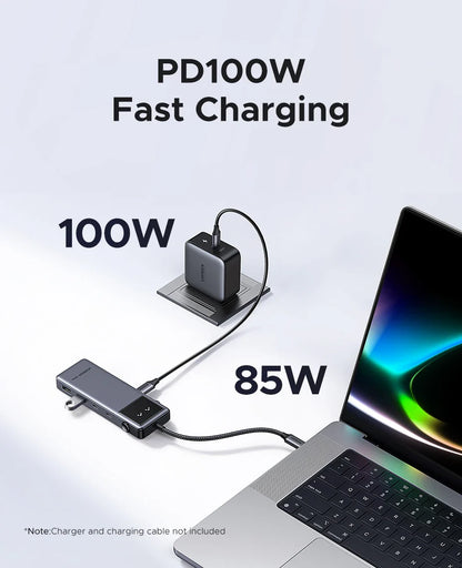 UGREEN Uno 6-in-1 USB-C Hub – 4K60Hz, PD100W, 10Gbps USB3.2 Splitter Adapter for Laptop & MacBook Pro/Air