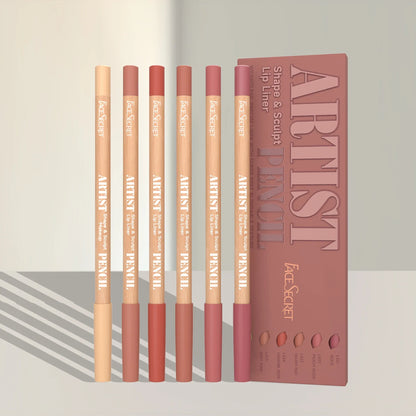 Face Secret Artist Shape Sculpt Matte Lip Liner Pencil Set – Weightless, Precise & Soft Blendable Texture