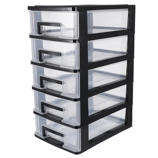 Plastic Storage Drawer Organizer – 3/4/5 Tier Portable Dustproof Closet Case for Sundries, Beige