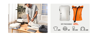 FLEXTAIL x VOLLYC EZYPACK 25L Vacuum Storage Bag — 85% Compression, Waterproof & Tear-Resistant Nylon for Travel & Camping