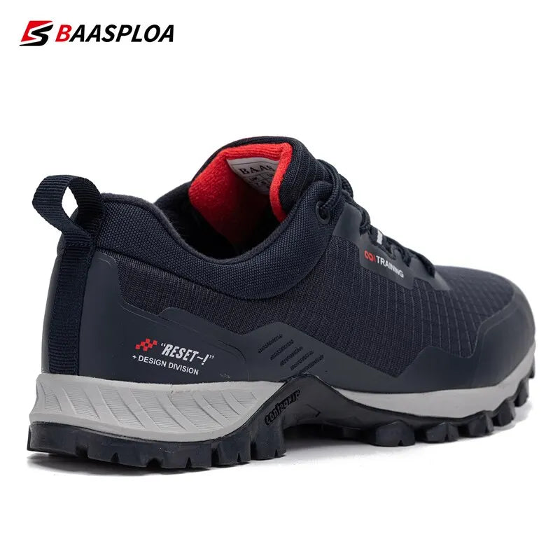 Baasploa Men’s Waterproof Hiking Shoes — Anti-Skid, Wear-Resistant Outdoor Travel Sneakers