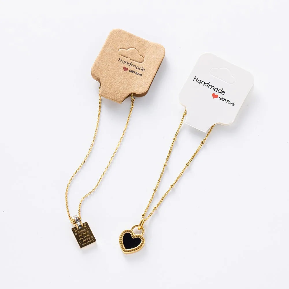 50PCS Blank Jewelry Display Cards — Foldable Adhesive Price Tag Holders for Necklaces & Bracelets, Small Business Packaging Supplies