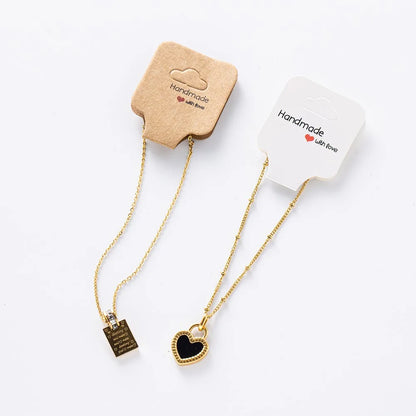 50PCS Blank Jewelry Display Cards — Foldable Adhesive Price Tag Holders for Necklaces & Bracelets, Small Business Packaging Supplies