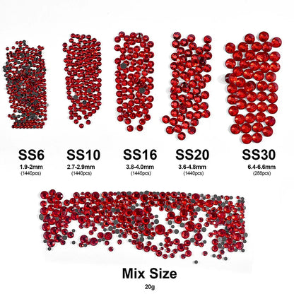 Bobohoo HotFix Crystal Rhinestones SS6-SS30 – Glitter Iron-On Strass Gems for Clothing, Dresses & DIY Crafts