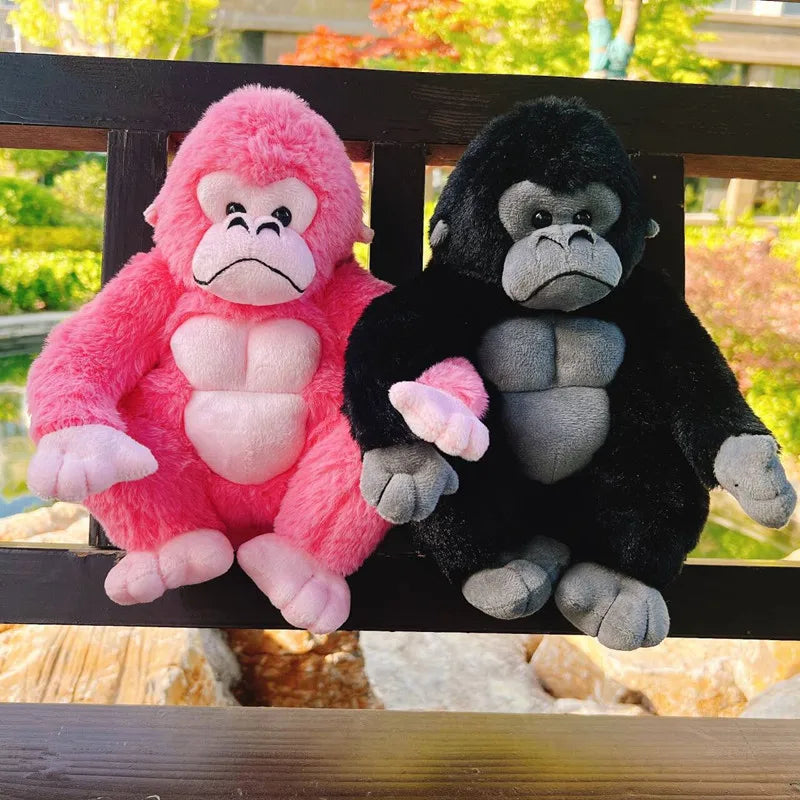 Cartoon Gorilla Plush Toy — Soft Chimpanzee Monkey Stuffed Doll for Room Decor & Birthday Gift
