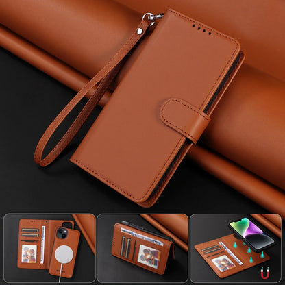 2-in-1 Magnetic Card Slot Leather Wallet Case for Xiaomi Redmi Note 13 Pro Plus, 12, 13C, 13T, C65 & POCO X6 5G – Stand Bag with Strap Cover