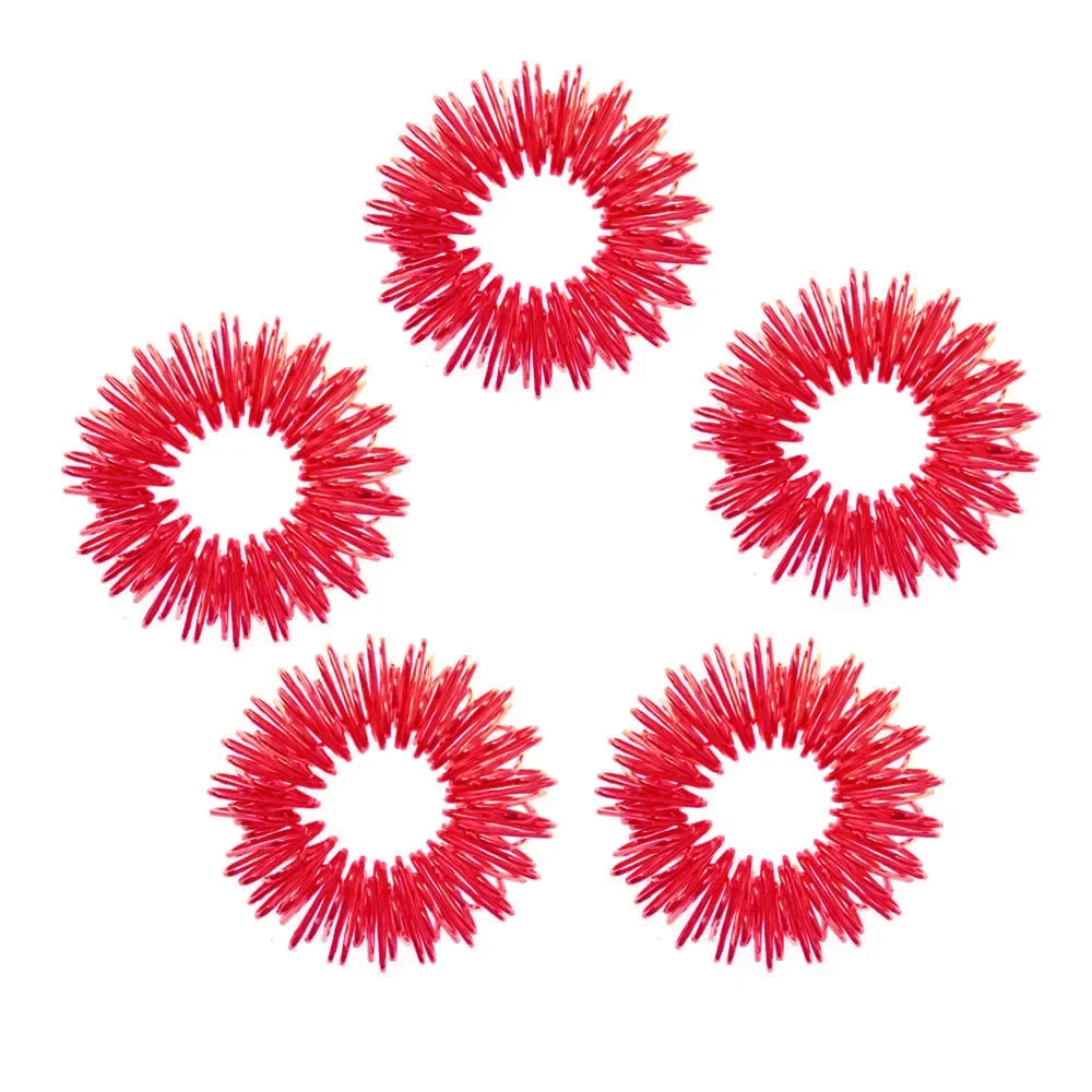 5–15pcs Spiky Acupressure Finger Rings – Sensory Stress Relief Massager Fidget Toys for Teens & Adults