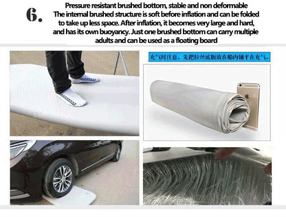 PVC 3-Layer Inflatable Boat – Wear-Resistant Fishing Kayak for 2-6 Persons, Rowing Canoe & Sports Boat