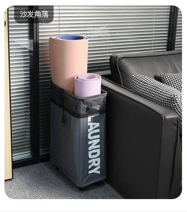 Large Capacity Laundry Basket with Wheels — Foldable Waterproof Storage Bag for Clothes, Yoga Mats, and Multifunctional Use