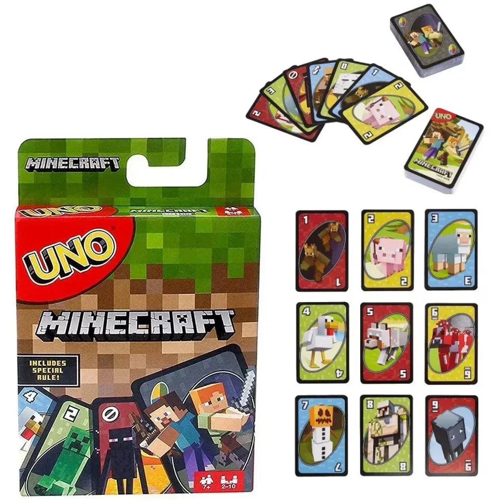 UNO Minecraft Card Game – 54 Styles Solitaire & Multiplayer Puzzle for Parent-Child Fun and Entertainment