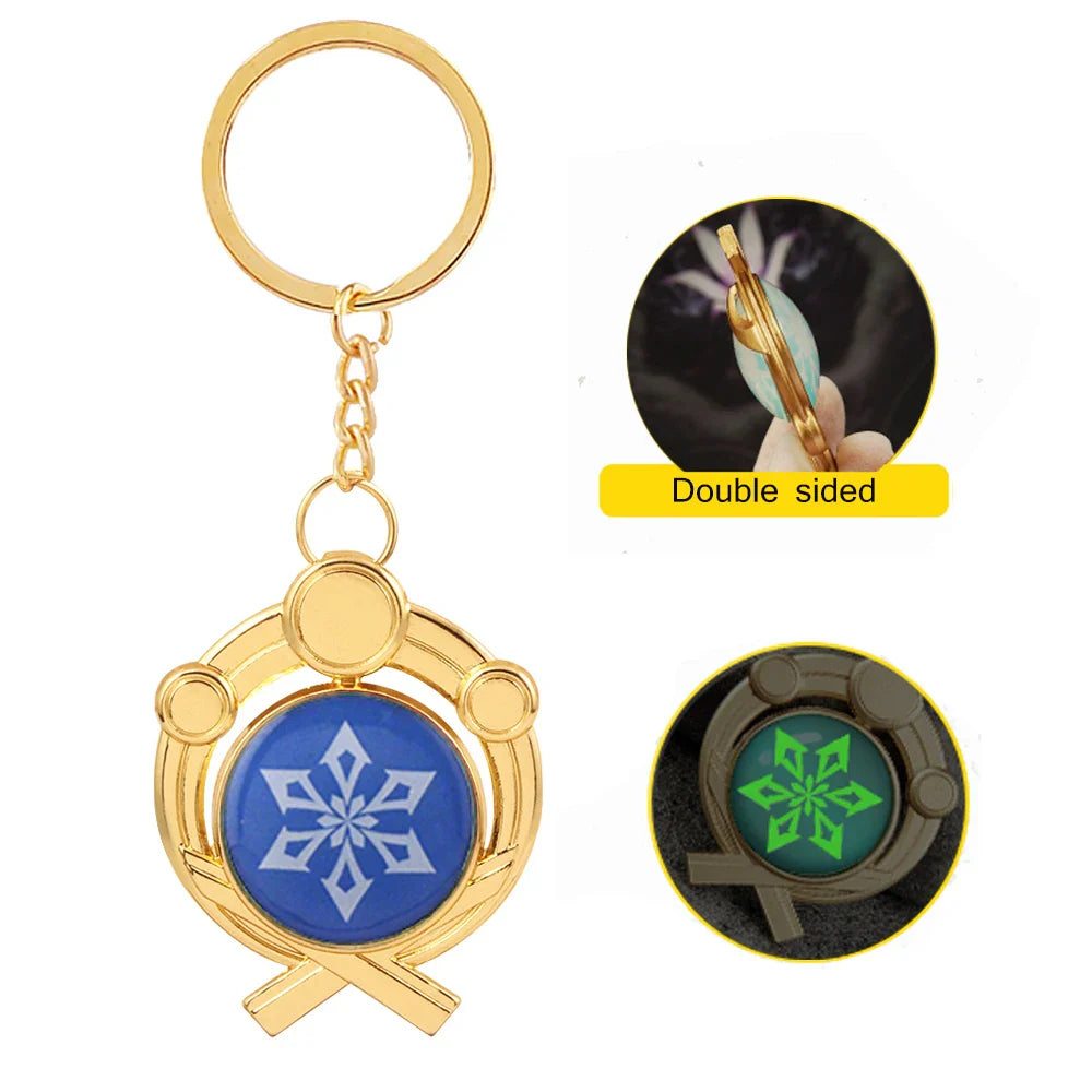 Genshin Impact Venti Eye Keychain 1:1 – Luminous Anime Cosplay Key Ring Backpack Pendant Gaming Accessories Gift