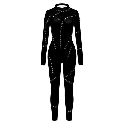 Black Catwoman Cosplay Jumpsuit - Women's Halloween Zentai Catsuit Costume for Parties