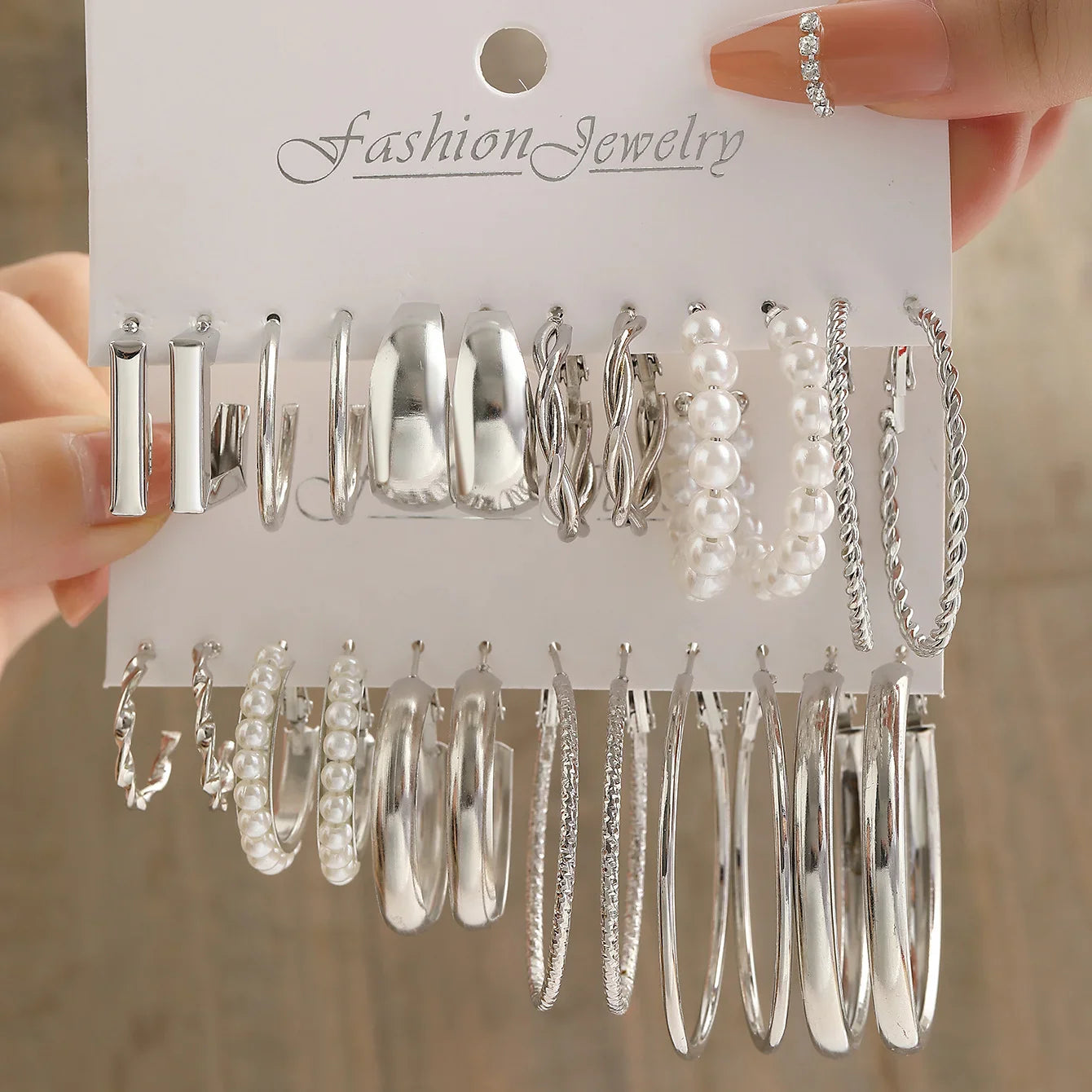54-Pcs Women’s Vintage Pearl Jewelry Set – Earrings, Rings, Necklace, Bracelet & Heart Pendant, Boho Daily Wear Gift 2024
