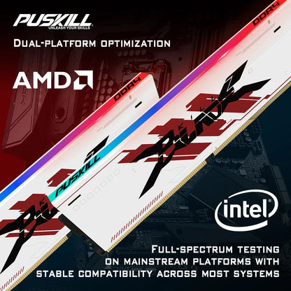 PUSKILL RGB DDR4 Gaming RAM – 8GB/16GB 3200MHz-3600MHz DIMM Desktop Memory
