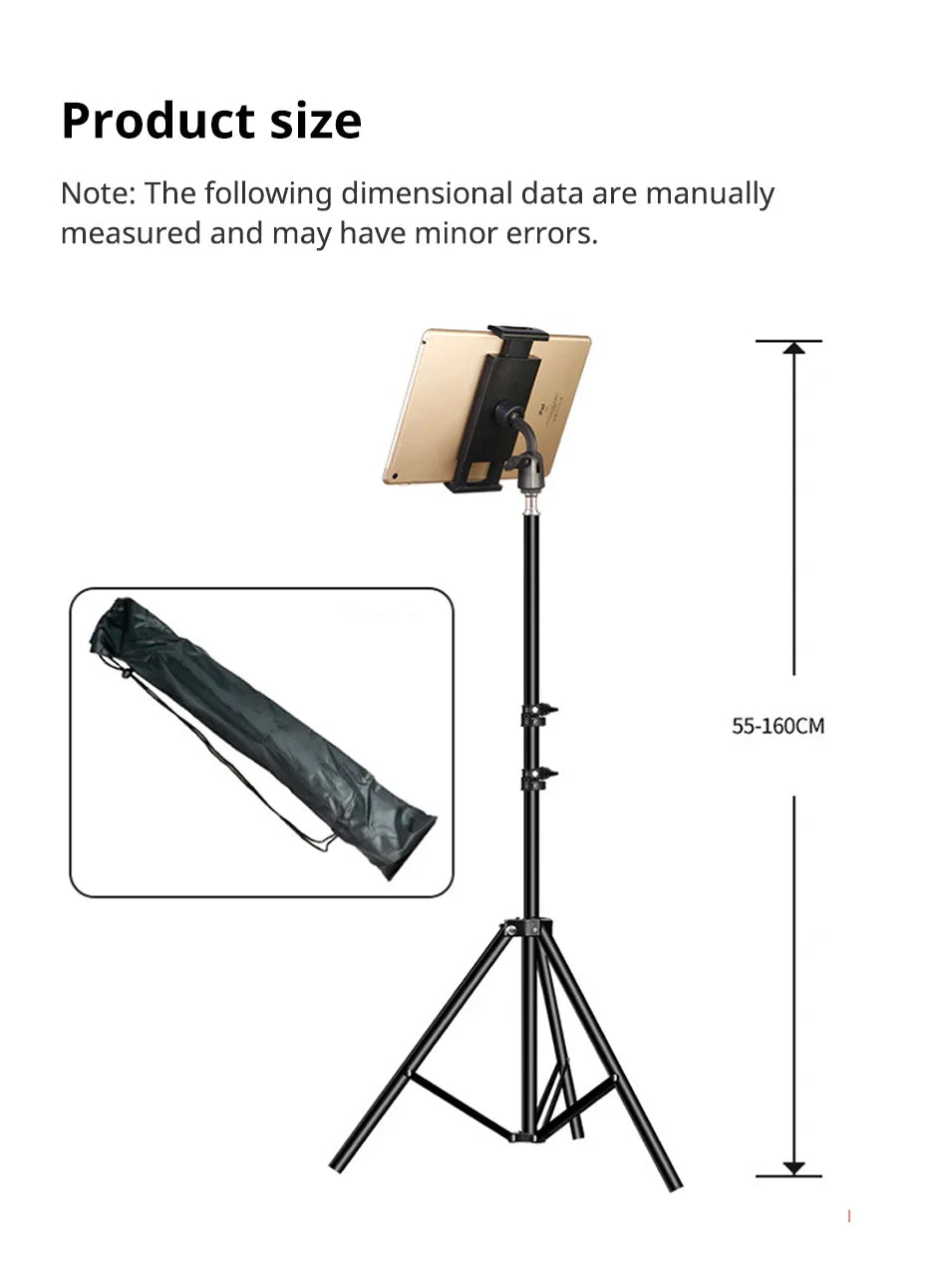 Xnyocn Tripod Floor Tablet Stand — Adjustable Holder for iPad Air, Pro, Mini & 4-13 Inch Tablets