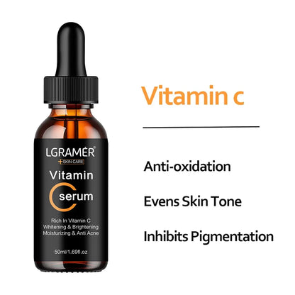 Vitamin C Facial Essence with Hyaluronic Acid – Dark Spot Remover, Moisturizing & Anti-Aging Skin Repair Serum, 50ml