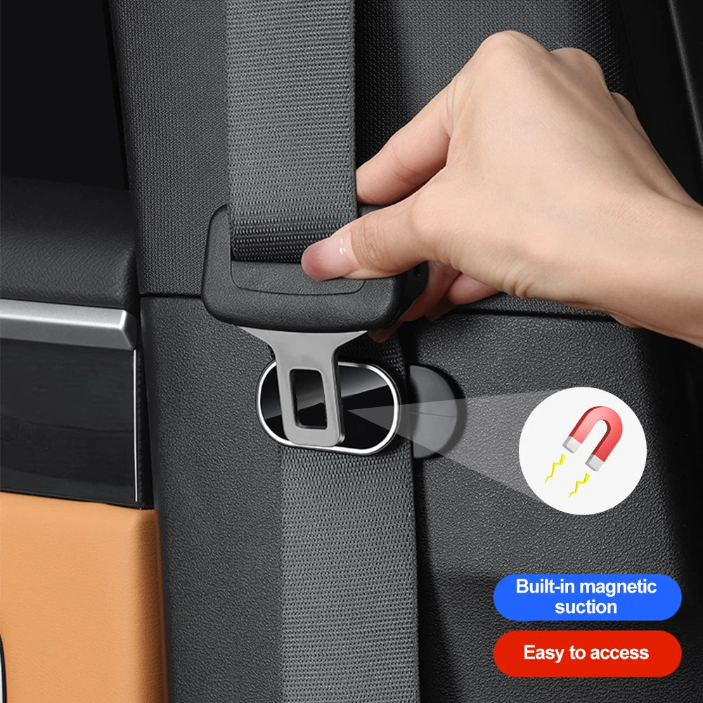 Adjustable Magnetic Car Seat Belt Holder: Anti-Wear Stabilizer Clip for Auto Seat Safety - Interior Supplies Accessory