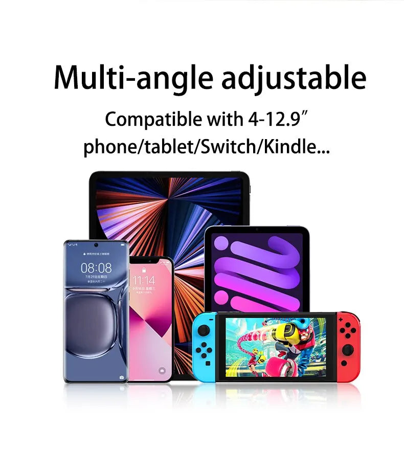Rotatable Tablet & Phone Stand: Long Arm Metal Holder, 180° Adjustable for iPad Pro, Xiaomi Tablet | Compatible 4-12.9 inches