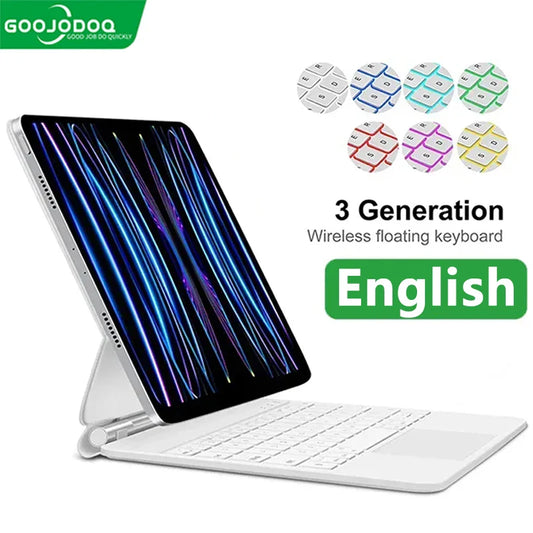 GOOJODOQ Magic Keyboard for iPad Pro 11 2024 Air Series - Compatible with iPad 12.9 10th Generation - Cover Case for 6th, 5th, 4th, 3rd Gen