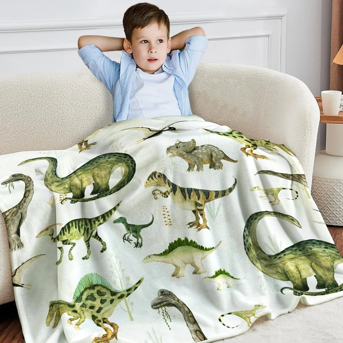 Dinosaur Blanket for Kids & Teens – Soft Cozy Fleece Throw for Boys and Girls