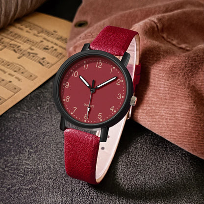 Vintage Women’s Quartz Watch – Leather Strap Wristwatch, Elegant Ladies Watch Gift