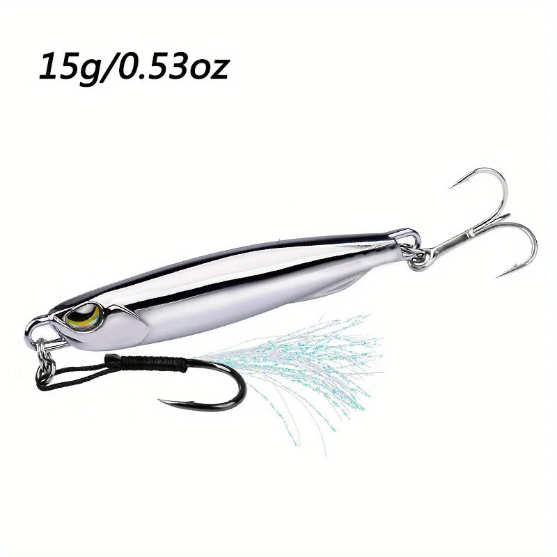 1Pcs Metal Jig Fishing Lure: 15/20/30/40g Trolling Hard Bait - Catch More Bass, Trout, and Saltwater Fish