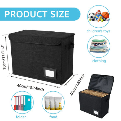 Foldable Clothing Storage Box with Lid – Washable Multi-Purpose Organizer Bin with Handle for Home, Office & Comic Book Storage