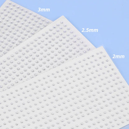 Mix 2mm/3mm/4mm Hair Pearls – Self-Adhesive Stickers for Hair, Face, Makeup, Nails & DIY Crafts