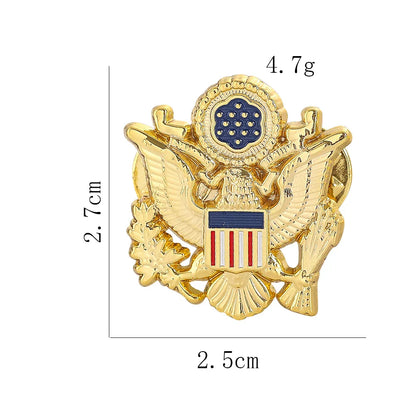 Stainless Steel USA Emblem Brooch – Classic American Eagle Enamel Lapel Pin for Bags, Clothes, Jackets, and Fashion Jewelry