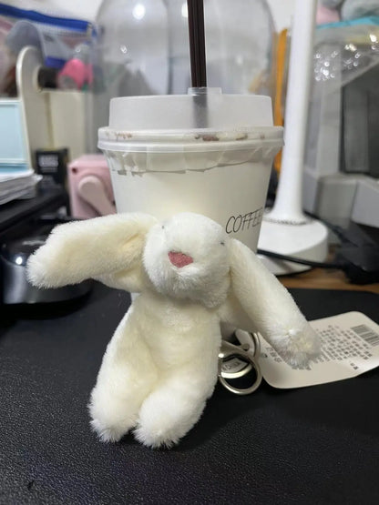 Cute Cartoon Rabbit Keychain | Pompom Stuffed Animal Bag, Car & Phone Pendant Gift for Girls