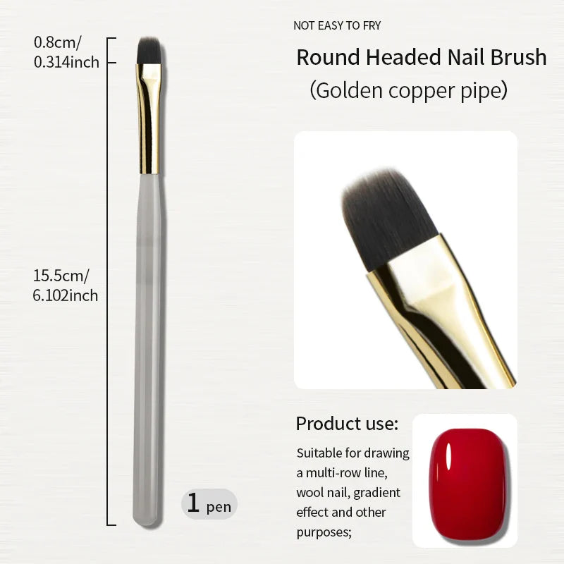 RSNAIL Nail Art Liner Brushes — 18mm Slender Long Line Painting Pen for French Stripe Nail Art, UV Gel DIY Manicure Tool