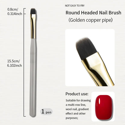RSNAIL Nail Art Liner Brushes — 18mm Slender Long Line Painting Pen for French Stripe Nail Art, UV Gel DIY Manicure Tool