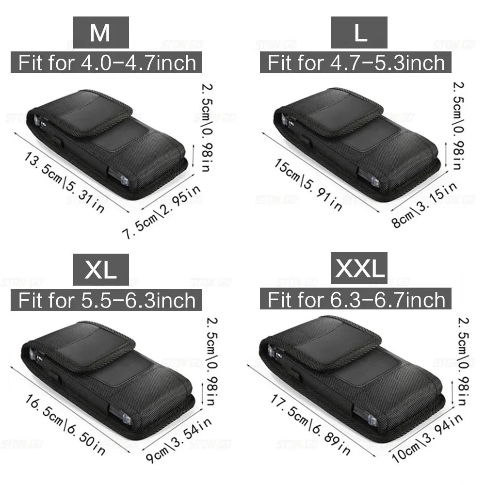 Vertical Nylon Cell Phone Belt Clip Holster – Stonego Card Holder Case for 4.0-6.7 Inch Phones