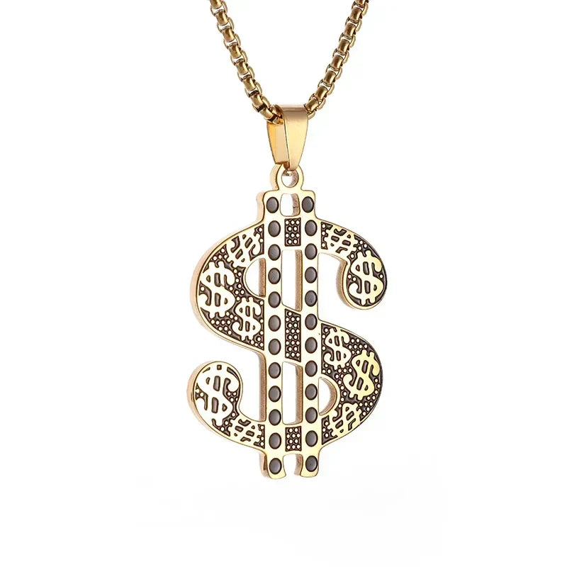Stainless Steel $100 Bill Pendant Necklace for Men & Women – Fashion Lucky Wealth Jewelry Gift Necklace