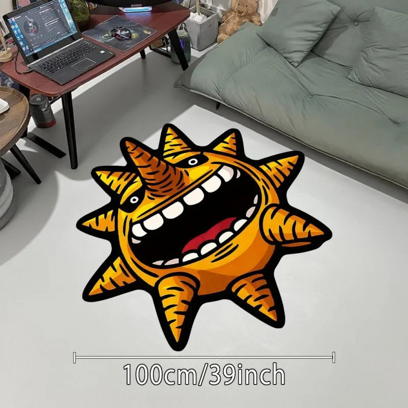 Anime Style Sun Carpet - Creative Living Room & Bedroom Decor Rug for Home and Festival Gifts