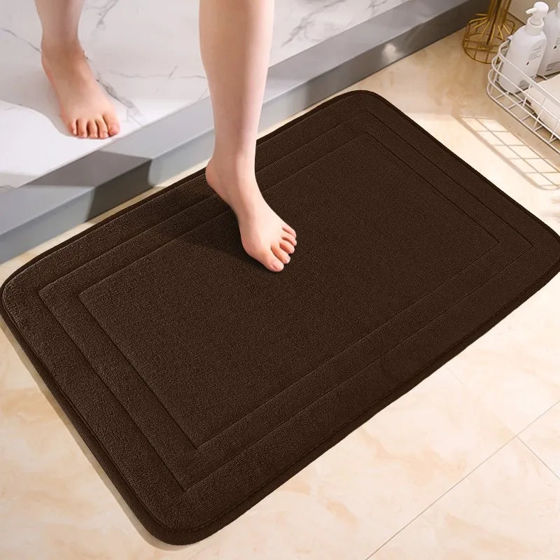 Non-Slip Bathroom Mat - Soft, Comfortable Absorbent Floor Carpet, Machine Washable & Quick-Dry Shower Room Doormat