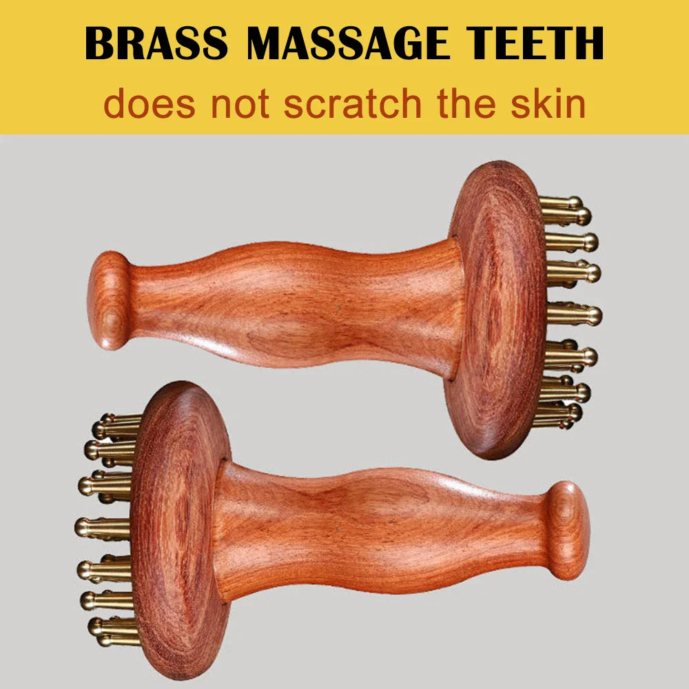 Brass Gua Sha Body Massager — Metal Skin Scraping Board for Muscle Relief & Lymphatic Massage