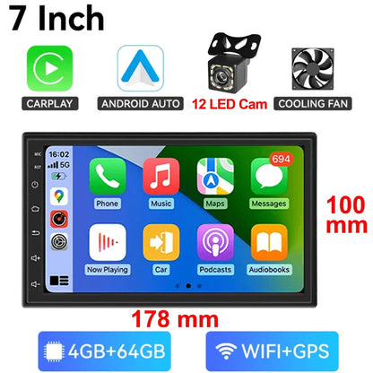 7/9/10-Inch Android 13 Car Radio - Wireless CarPlay, Bluetooth, 64GB Multimedia Stereo