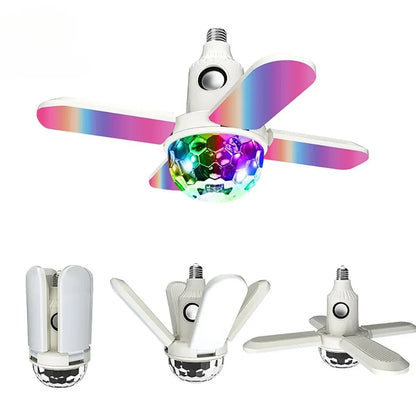 E27 LED Bulb Fan Light - Bluetooth Speaker Ceiling Lamp With Remote Control & Foldable Blades