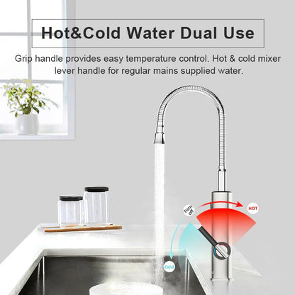 Briwellna 2-in-1 Electric Water Heater Faucet - Stainless Steel Universal Spout Kitchen Tap, 220V Heating Tap