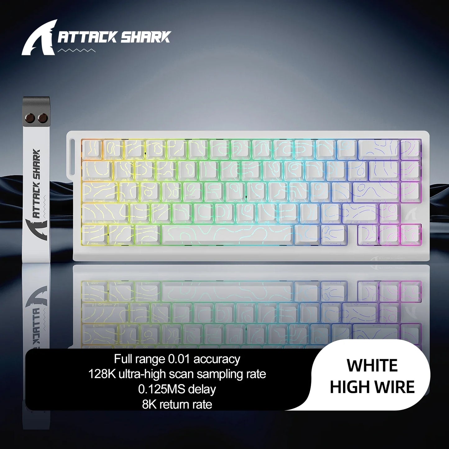 X68HE Attack Shark Magnetic Mechanical Gaming Keyboard – Wired Pro Gaming with 0.01mm Rapid Trigger, 8000Hz, SOCD/Rs 0.125ms