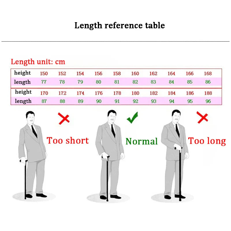 Non-Slip Retractable Walking Cane for Elderly – Aluminum Alloy Multifunctional Stick with LED Light for Seniors