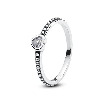 925 Sterling Silver Women’s Ring – Crown, Heart & Wishbone Design with Crystal, Rose Gold Engagement & Wedding Jewelry