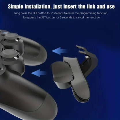PS4 DualShock Gamepad Rear Extension Key Adapter — Turbo Back Button Attachment for PS4 Controller Accessories