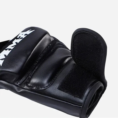 Half-Finger Boxing Training Gloves - Leather Padded Sanda, UFC & Heavy Bag Training Gloves