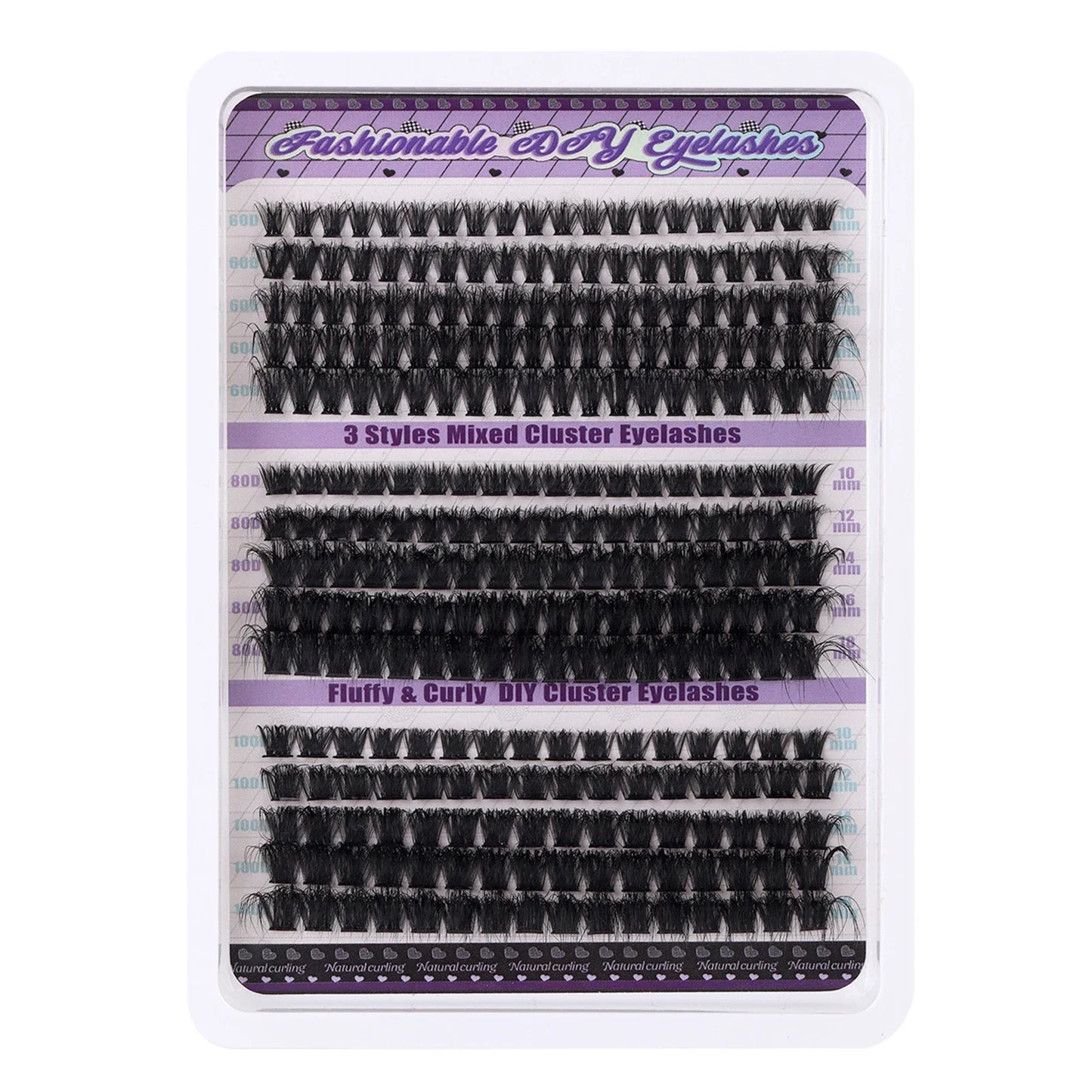 270pcs Individual Cluster Lashes — Fluffy Volume False Eyelashes with Bond & Seal Glue Kit, 60D/80D/100D Extensions