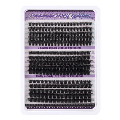 270pcs Individual Cluster Lashes — Fluffy Volume False Eyelashes with Bond & Seal Glue Kit, 60D/80D/100D Extensions