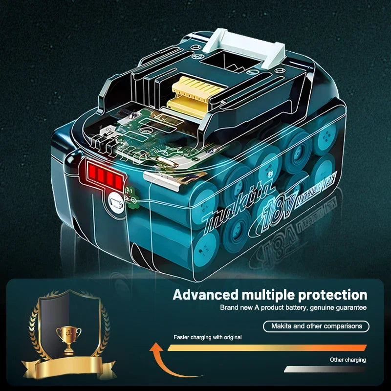 Genuine Makita 6AH BL1860 18V Li-Ion Battery — Replacement for BL1850 & BL1840, Compatible with 18V Screwdrivers, BMS TPCELL