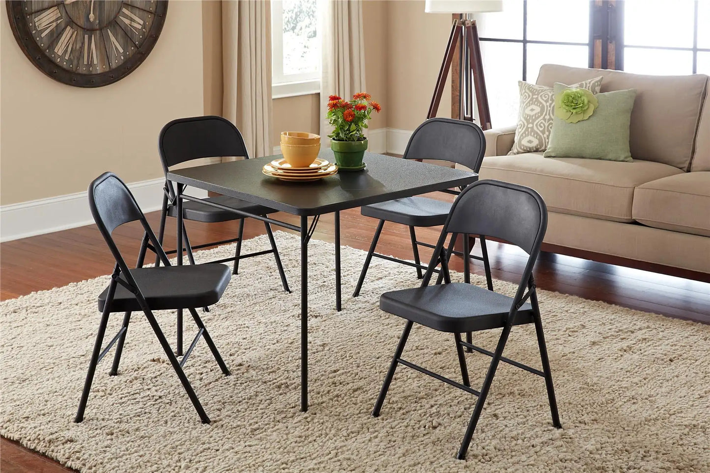 Mainstays 4-Pack Steel Folding Chairs – Beige Outdoor & Indoor Seating